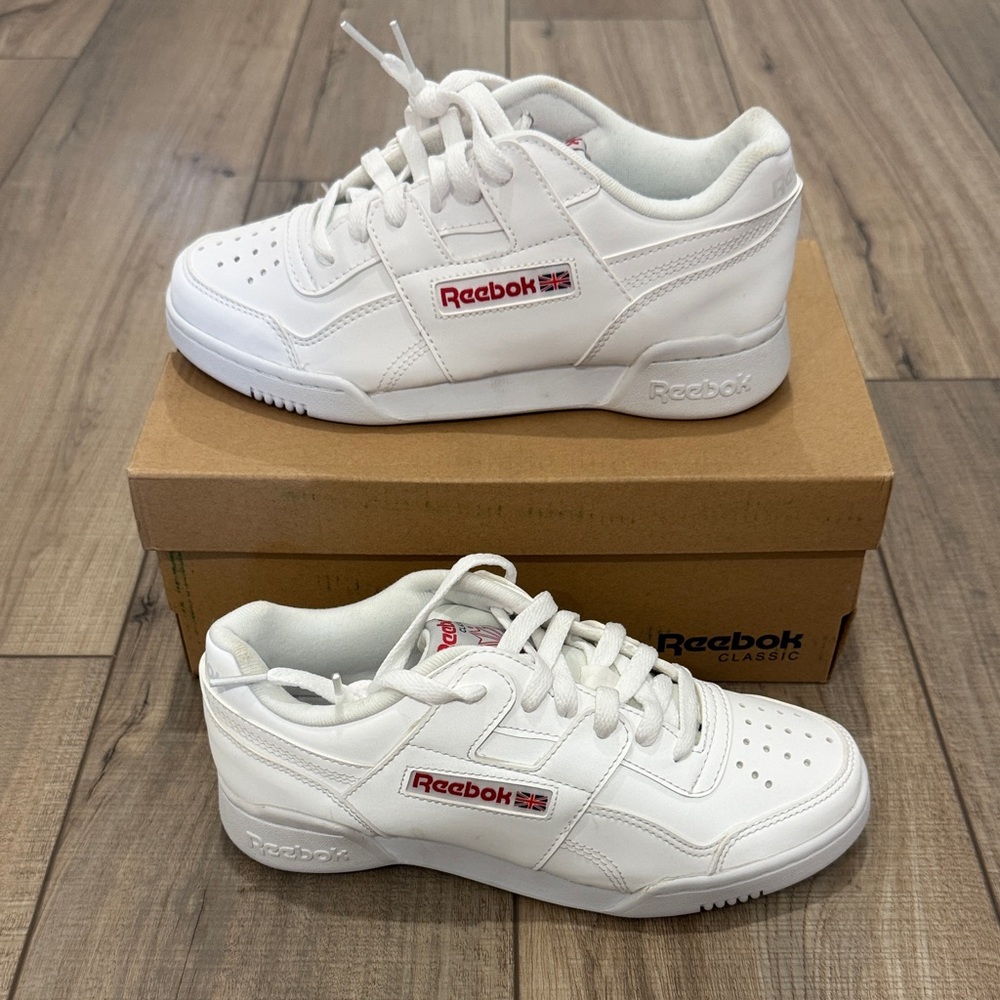 Reebok Kids White and Red Sneakers